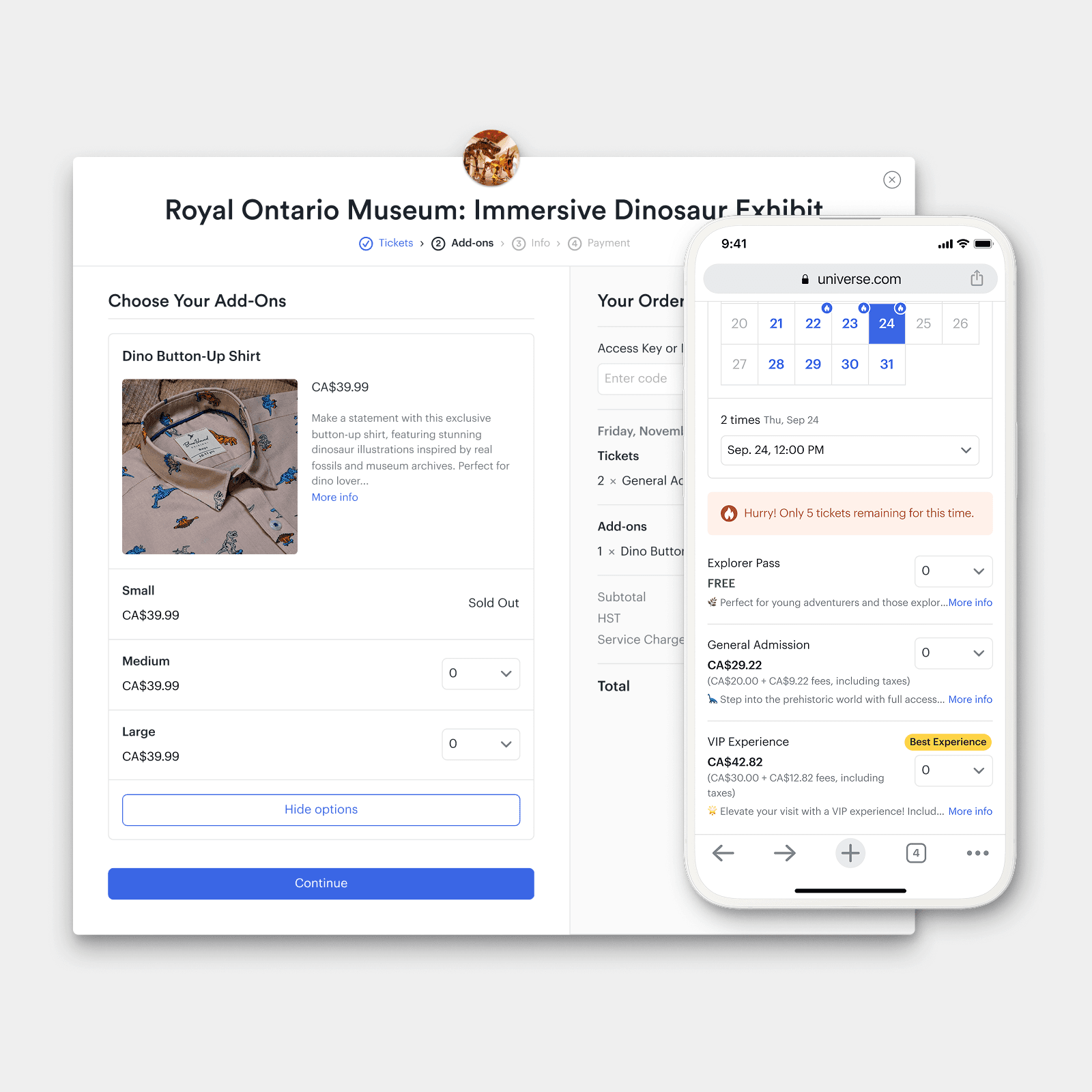 Checkout improvements — UI mockup